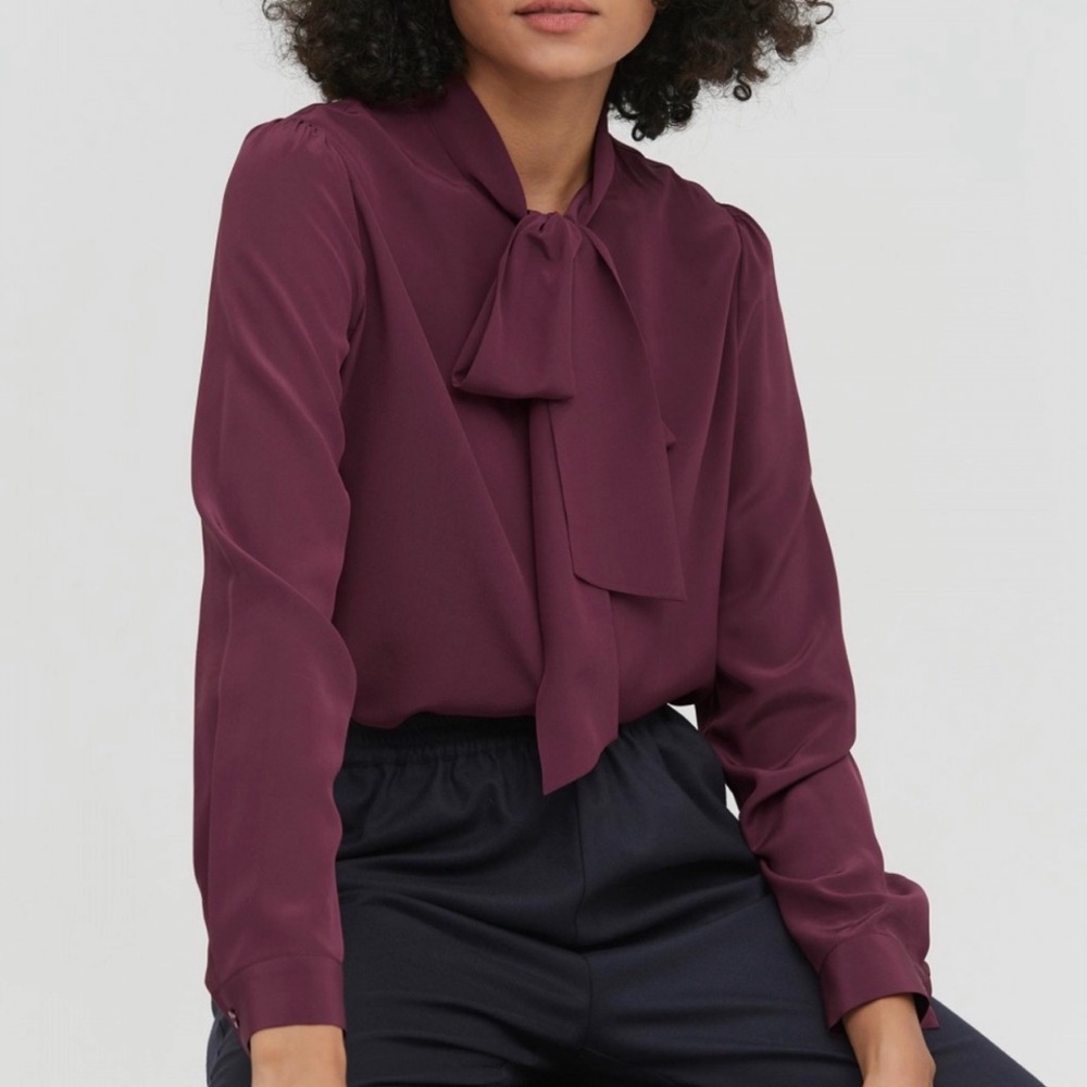 Lily Silk Tie Front Blouse